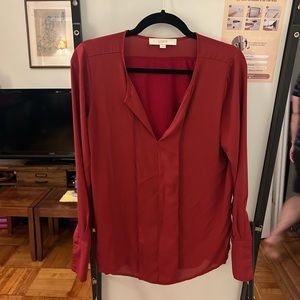Deep red Loft by Ann Taylor blouse XS
